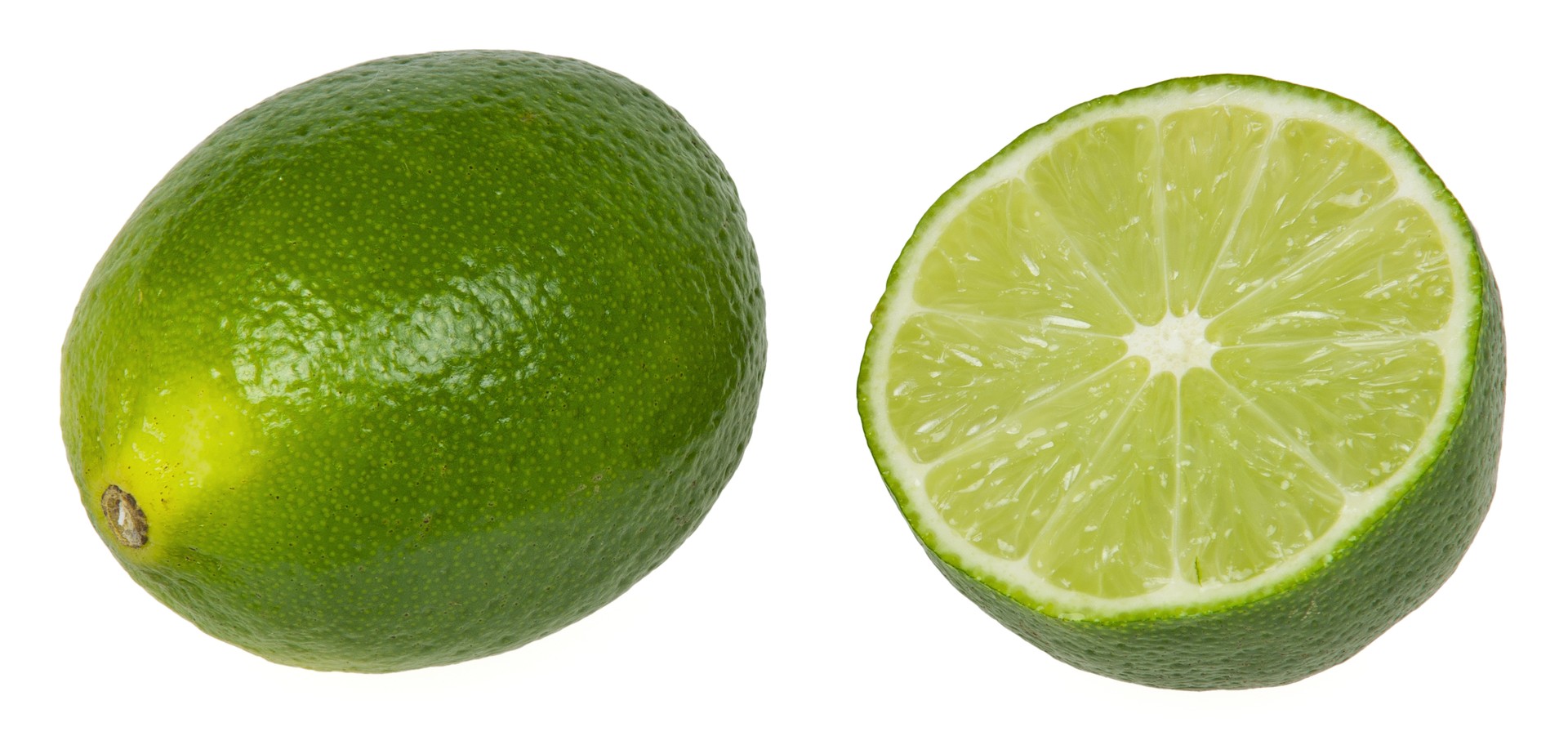 Seedless Limes - whole and halved - Evan Amos